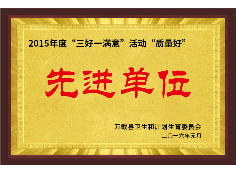 2015年度“三好一滿意”活動“質(zhì)量好”